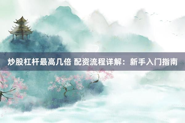 炒股杠杆最高几倍 配资流程详解：新手入门指南