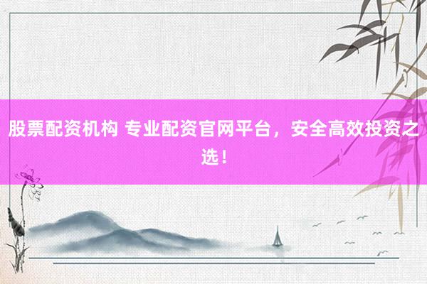 股票配资机构 专业配资官网平台，安全高效投资之选！