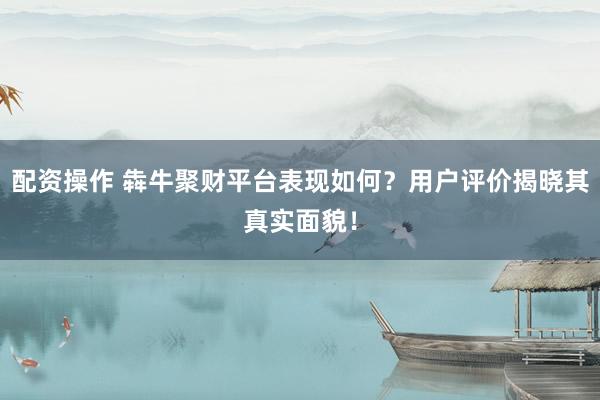配资操作 犇牛聚财平台表现如何？用户评价揭晓其真实面貌！