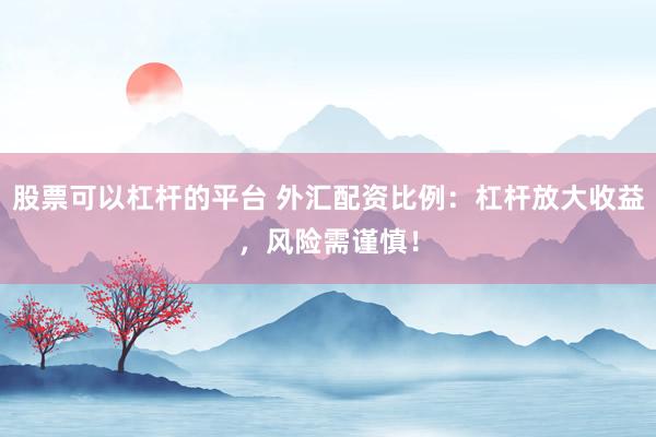 股票可以杠杆的平台 外汇配资比例：杠杆放大收益，风险需谨慎！