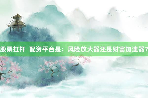 股票扛杆  配资平台是：风险放大器还是财富加速器？