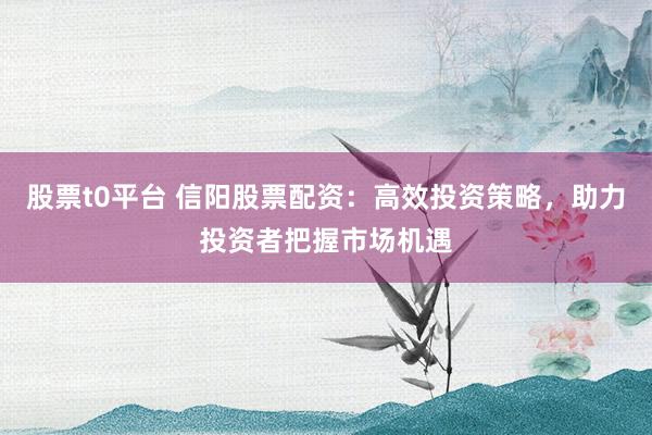 股票t0平台 信阳股票配资：高效投资策略，助力投资者把握市场机遇