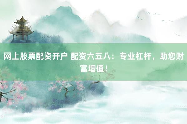 网上股票配资开户 配资六五八:专业杠杆,助您财富增值!