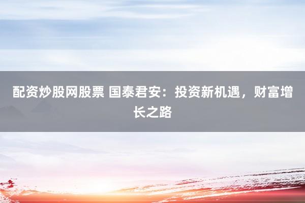配资炒股网股票 国泰君安:投资新机遇,财富增长之路