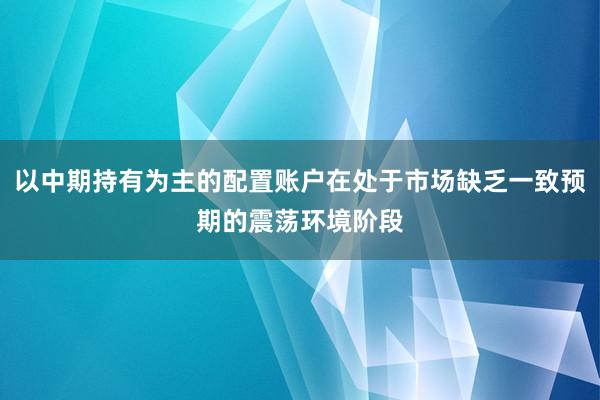 以中期持有为主的配置账户在处于市场缺乏一致预期的震荡环境阶段