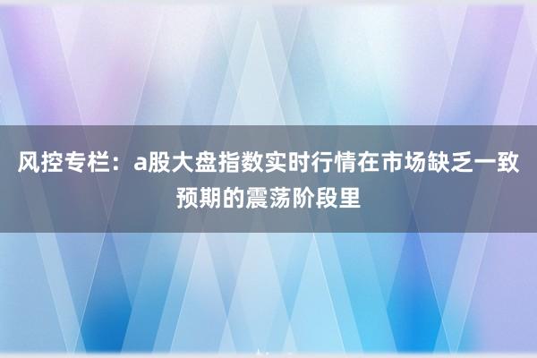 风控专栏：a股大盘指数实时行情在市场缺乏一致预期的震荡阶段里