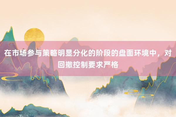 在市场参与策略明显分化的阶段的盘面环境中，对回撤控制要求严格