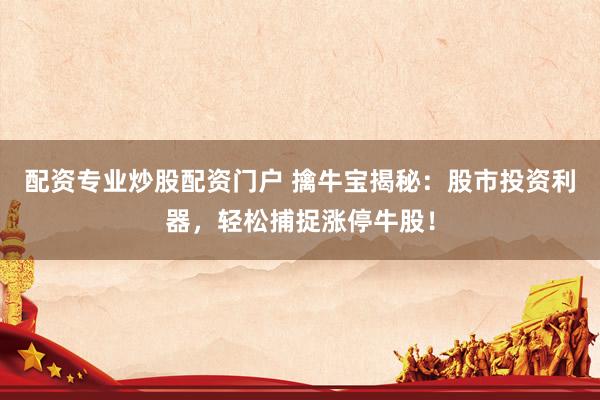 配资专业炒股配资门户 擒牛宝揭秘：股市投资利器，轻松捕捉涨停牛股！