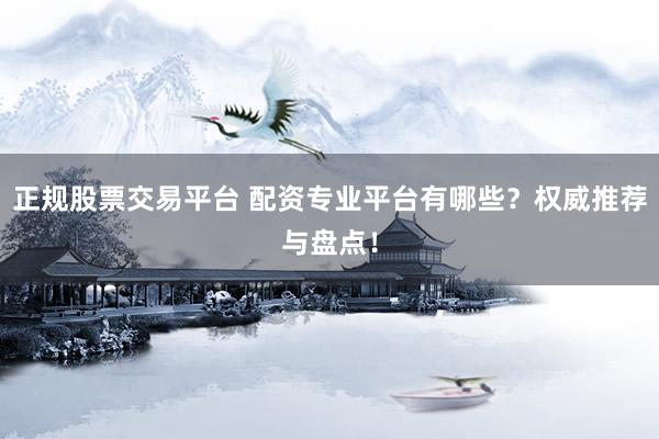 正规股票交易平台 配资专业平台有哪些？权威推荐与盘点！